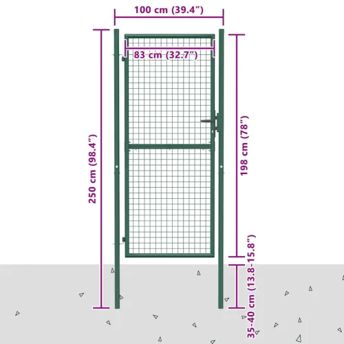 Dvorišna vrata - Vrata za ogradu Čelik 100x200 cm Zelena - 100 x 200 cm Cijena