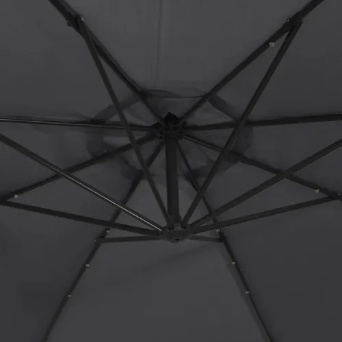 Konzolni vrtni suncobran LED s čeličnim stupom 300 cm crni - Crna 300 cm Cijena