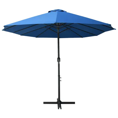 Vanjski suncobran s aluminijskim stupom 460 x 270 cm plavi - Plava Cijena