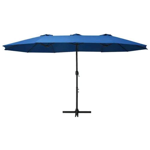 Vanjski suncobran s aluminijskim stupom 460 x 270 cm plavi - Plava Cijena