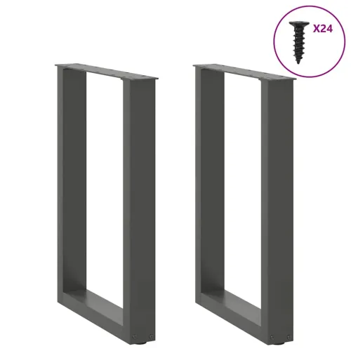 Noge za blagovaonski stol U-oblik 2 kom antracit 50 x (72-73) cm čelik - Antracit 50 x (72-73) cm 2 Cijena