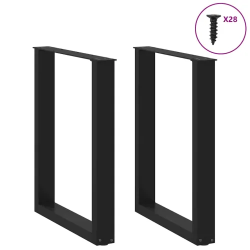 Noge za blagovaonski stol U-oblik 2 kom Crne 70 x (72-73) cm Čelik - Crna 70 x (72-73) cm 2 Cijena