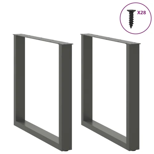 Noge za blagovaonski stol U-oblik 2 kom antracit 80 x (72-73) cm čelik - Antracit 80 x (72-73) cm 2 Cijena