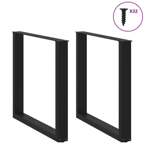 Noge za blagovaonski stol U-oblik 2 kom Crne 90 x (72-73) cm Čelik - Crna 90 x (72-73) cm 2 Cijena