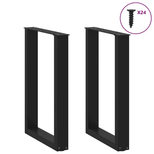 Noge za blagovaonski stol U-oblik 2 kom Crne 50 x (72-73) cm Čelik - Crna 50 x (72-73) cm 2 Cijena