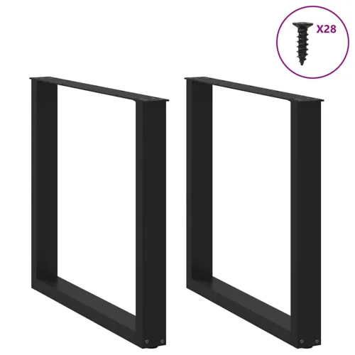 Noge za blagovaonski stol U-oblik 2 kom Crne 80 x (72-73) cm Čelik - Crna 80 x (72-73) cm 2 Cijena