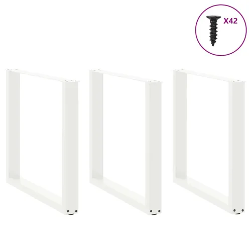Noge za blagovaonski stol U-oblik 3 kom Bijele 80 x (72-73) cm Čelik - Bijela 80 x (72-73) cm 3 Cijena