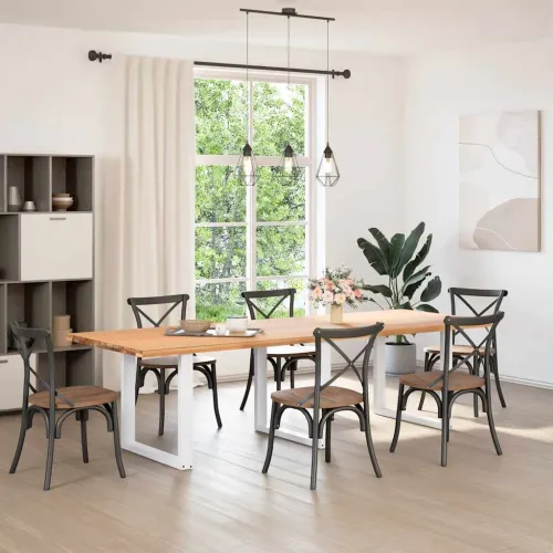 Noge za blagovaonski stol U-oblik 3 kom Bijele 80 x (72-73) cm Čelik - Bijela 80 x (72-73) cm 3 Cijena