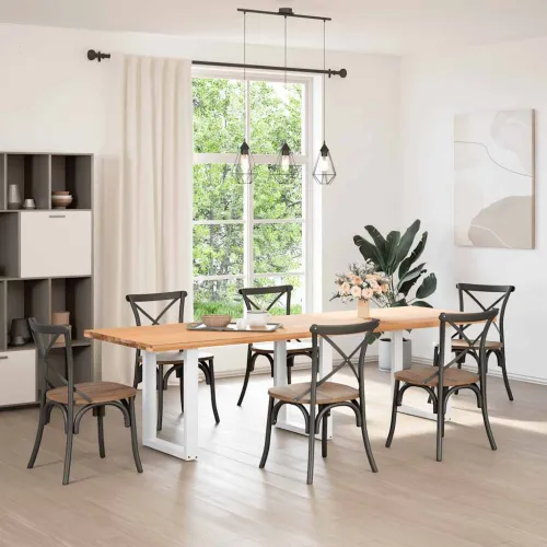 Noge za blagovaonski stol U-oblik 3 kom Bijele 70 x (72-73) cm Čelik - Bijela 70 x (72-73) cm 3 Cijena