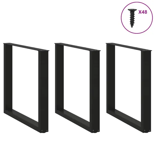 Noge za blagovaonski stol U-oblik 3 kom Crne 90 x (72-73) cm Čelik - Crna 90 x (72-73) cm 3 Cijena