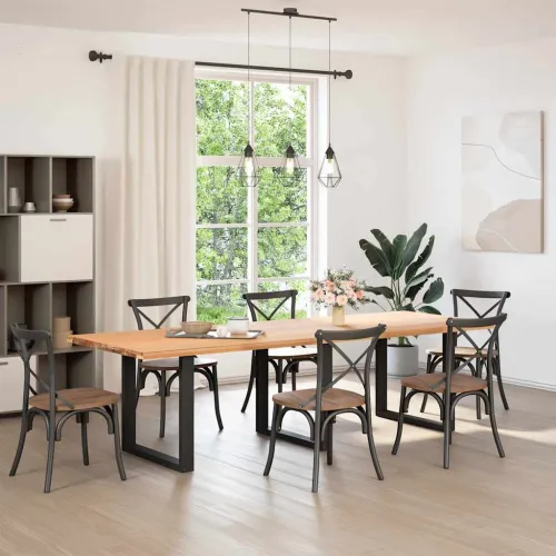 Noge za blagovaonski stol U-oblik 3 kom Crne 90 x (72-73) cm Čelik - Crna 90 x (72-73) cm 3 Cijena