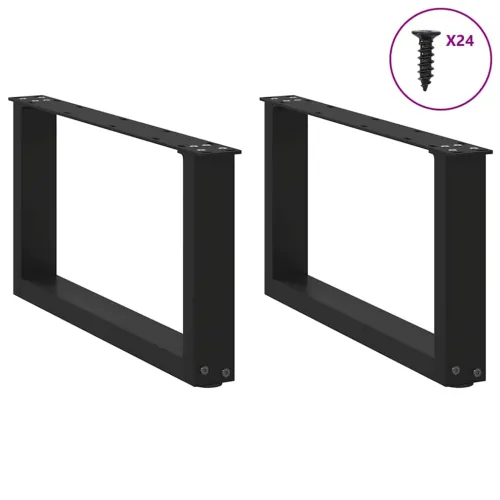 Noge za klub stolić U-oblik 2 kom Crne 60 x (30-31) cm Čelik - Crna 60 x (30-31) cm 2 Cijena