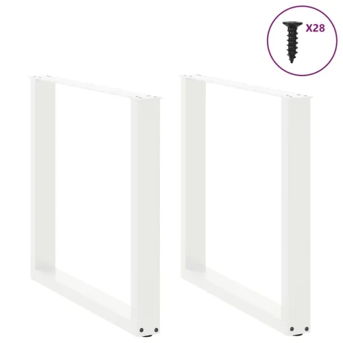 Noge za blagovaonski stol U-oblik 2 kom Bijele 80 x (72-73) cm Čelik - Bijela 80 x (72-73) cm 2 Cijena