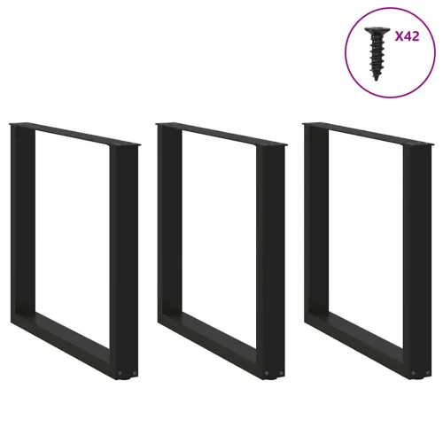 Noge za blagovaonski stol U-oblik 3 kom Crne 80 x (72-73) cm Čelik - Crna 80 x (72-73) cm 3 Cijena