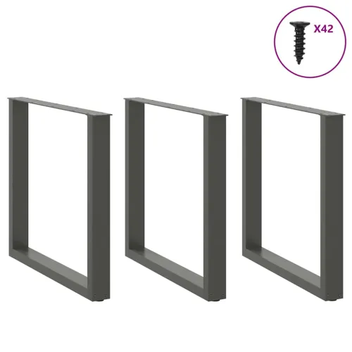 Noge za blagovaonski stol U-oblik 3 kom antracit 80 x (72-73) cm čelik - Antracit 80 x (72-73) cm 3 Cijena