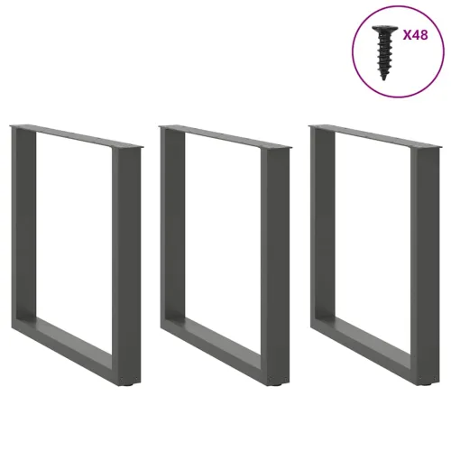 Noge za blagovaonski stol U-oblik 3 kom antracit 90 x (72-73) cm čelik - Antracit 90 x (72-73) cm 3 Cijena