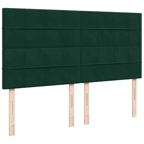 Okvir kreveta s madracima tamnozeleni 160x200cm baršunasti - Tamnozelena 160 x 200 cm Blok s kvadratima Cijena