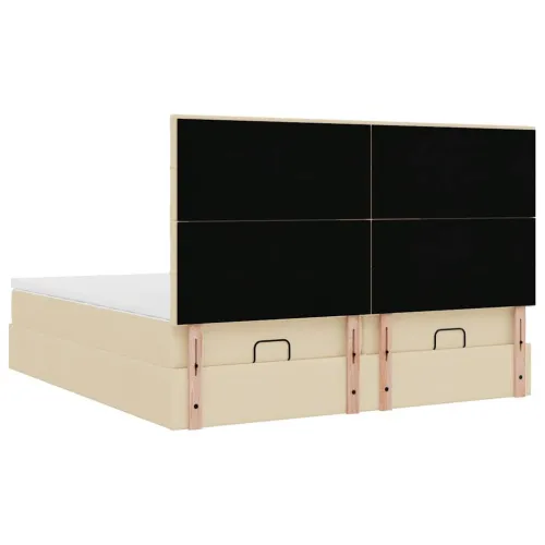 otoman okvir kreveta s madracima krem 180x200cm od tkanine - Krema 180 x 200 cm Blok s kvadratima Cijena