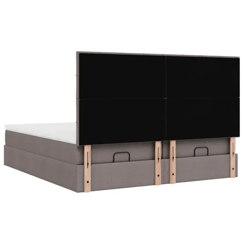 otoman okvir kreveta s madracima smeđesivi 200x200cm tkanine - Sivo-smeđa 200 x 200 cm Blok s kvadratima Cijena