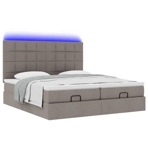 otoman okvir kreveta s madracima smeđesivi 200x200cm tkanine - Sivo-smeđa 200 x 200 cm Blok s kvadratima Cijena