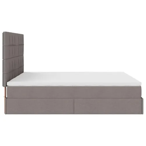 otoman okvir kreveta s madracima smeđesivi 200x200cm tkanine - Sivo-smeđa 200 x 200 cm Blok s kvadratima Cijena