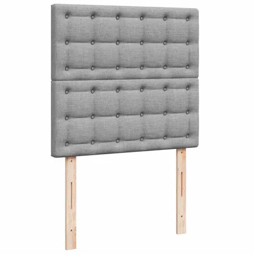 Okvir kreveta s madracima svijetlosivi 200x200cm od tkanine - Svjetlosiva 200 x 200 cm gumbi Cijena