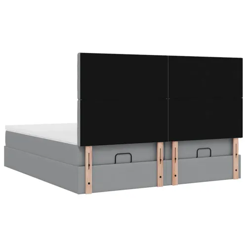 Okvir kreveta s madracima svijetlosivi 200x200cm od tkanine - Svjetlosiva 200 x 200 cm gumbi Cijena