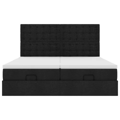 otoman okvir kreveta s madracima crni 200x200cm od tkanine - Crna 200 x 200 cm gumbi Cijena