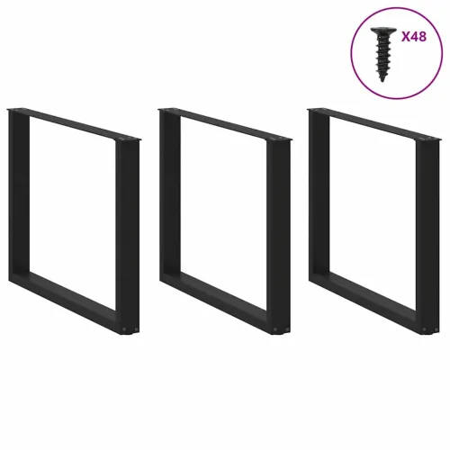 Noge za blagovaonski stol U-oblik 3 kom Crne 100 x (72-73) cm Čelik - Crna 100 x (72-73) cm 3 1 Cijena