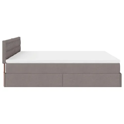 otoman okvir kreveta s madracima smeđesivi 200x200cm tkanine - Sivo-smeđa 200 x 200 cm gumbi Cijena