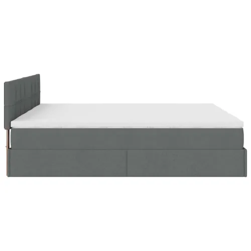 otoman okvir kreveta s madracima tamnosivi 200x200cm tkanine - Tamno siva 200 x 200 cm Blok s kvadratima Cijena