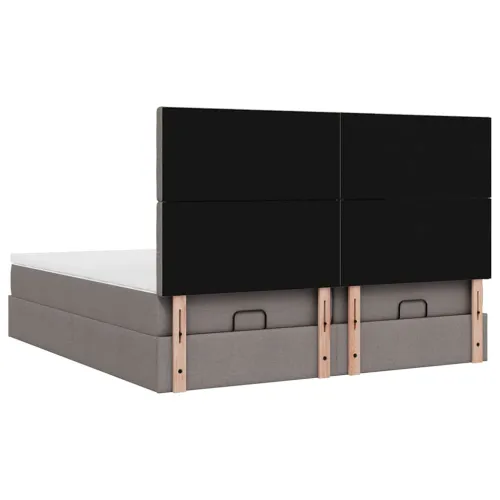 otoman okvir kreveta s madracima smeđesivi 200x200cm tkanine - Sivo-smeđa 200 x 200 cm gumbi Cijena