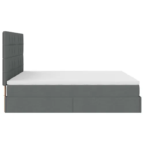 otoman okvir kreveta s madracima tamnosivi 200x200cm tkanine - Tamno siva 200 x 200 cm Blok s kvadratima Cijena