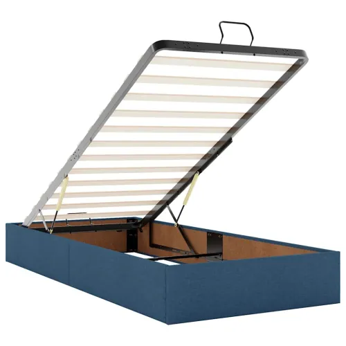 otoman okvir kreveta s madracima plavi 200x200cm tkanine - Plava 200 x 200 cm Blok s kvadratima Cijena