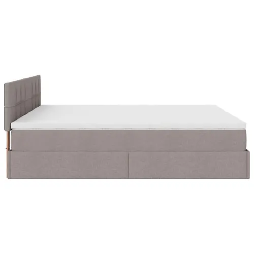 otoman okvir kreveta s madracima smeđesivi 200x200cm tkanine - Sivo-smeđa 200 x 200 cm Blok s kvadratima Cijena