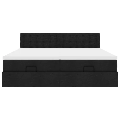 otoman okvir kreveta s madracima crni 200x200cm od tkanine - Crna 200 x 200 cm gumbi Cijena