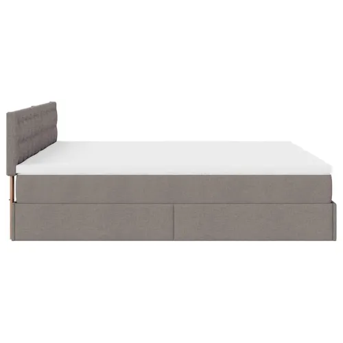 otoman okvir kreveta s madracima smeđesivi 200x200cm tkanine - Sivo-smeđa 200 x 200 cm gumbi Cijena