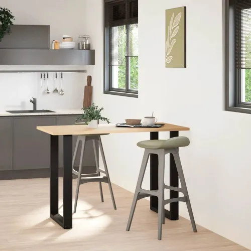 Noge za barski stol U-oblika 2 kom Crne 60 x (90-91) cm Čelik - Crna 60 x (90-91) cm 2 Cijena