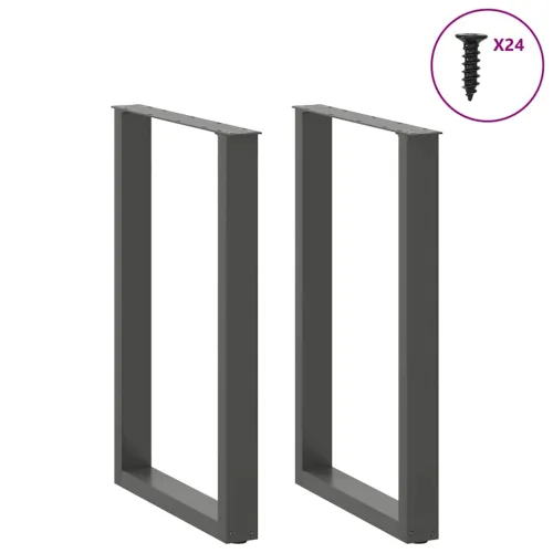 Noge za barski stol U-oblika 2 kom antracit 60 x (90-91) cm čelik - Antracit 60 x (90-91) cm 2 Cijena