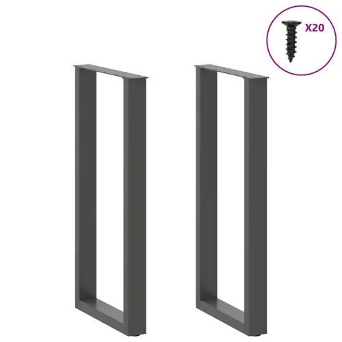 Noge za barski stol U-oblika 2 kom antracit 40 x (100-101) cm čelik - Antracit 40 x (100-101) cm 2 Cijena