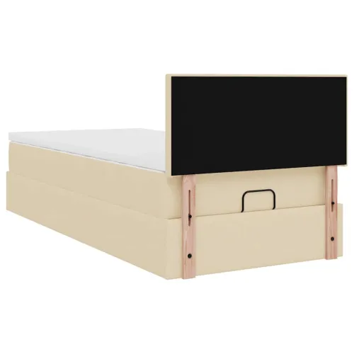 otoman okvir kreveta s madraca krem 80x200cm od tkanine - Krema 80 x 200 cm Gladak dizajn Krema Cijena
