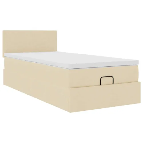 otoman okvir kreveta s madraca krem 80x200cm od tkanine - Krema 80 x 200 cm Gladak dizajn Krema Cijena