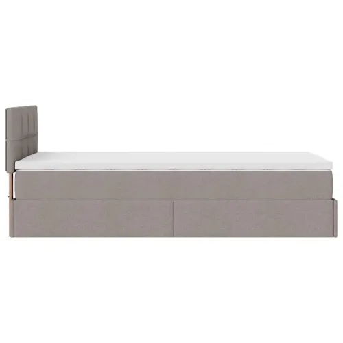otoman krevet s madracem smeđesivi 100x200 cm tkanine - Sivo-smeđa 100 x 200 cm Blok s kvadratima Cijena