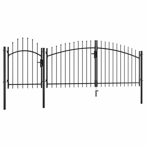 Dvorišna vrata - Vrtna vrata Woerden čelik 1x4 m crna - 400 x 100 cm Crna Cijena