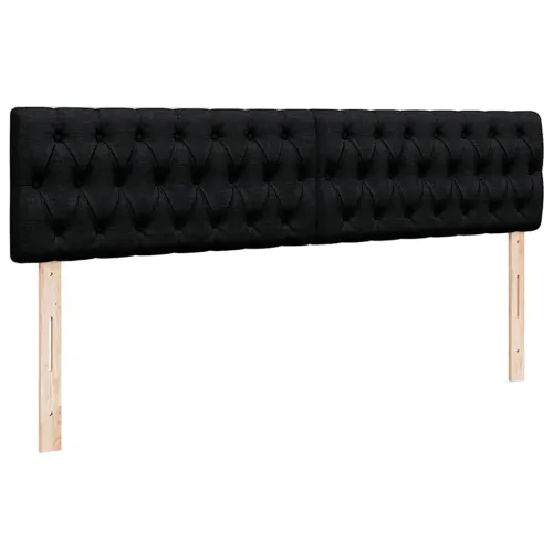 Okvir kreveta s madracima crni 160x200cm od tkanine - Crna 160 x 200 cm Dizajn s gumbima Cijena