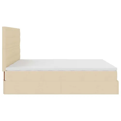 otoman okvir kreveta s madracima krem 180x200cm od tkanine - Krema 180 x 200 cm gumbi Cijena