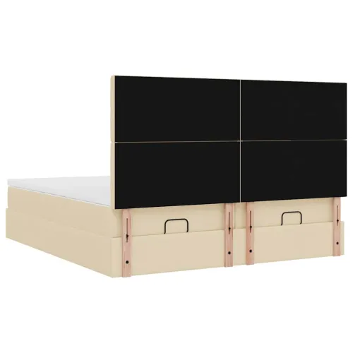 otoman okvir kreveta s madracima krem 180x200cm od tkanine - Krema 180 x 200 cm gumbi Cijena