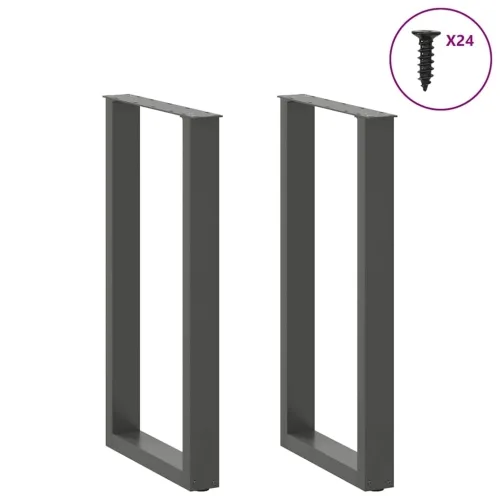 Noge za barski stol U-oblika 2 kom antracit 50 x (90-91) cm čelik - Antracit 50 x (90-91) cm 2 Cijena
