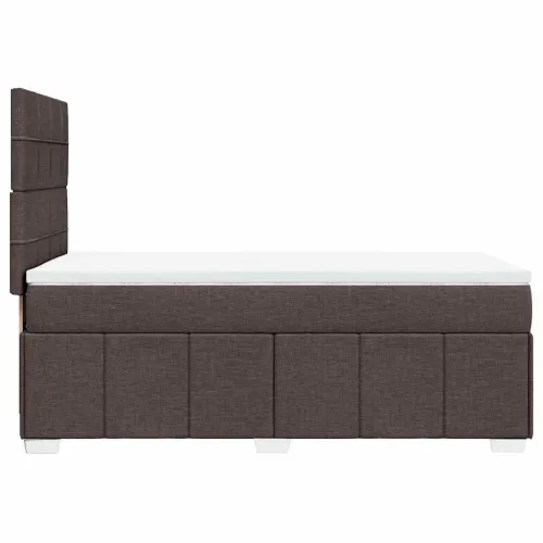 Boxspring - Krevet s oprugama i madracem tamnosmeđi 90 x 200 cm od tkanine - Tamno smeđa 90 x 200 cm Blok s kvadratima Tamno sme Cijena