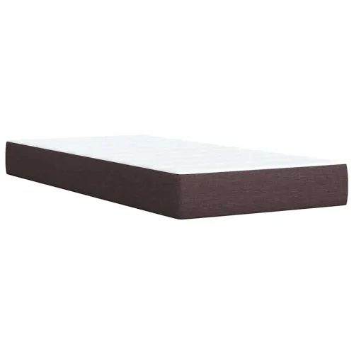 Boxspring - Krevet s oprugama i madracem tamnosmeđi 90 x 200 cm od tkanine - Tamno smeđa 90 x 200 cm Blok s kvadratima Tamno sme Cijena